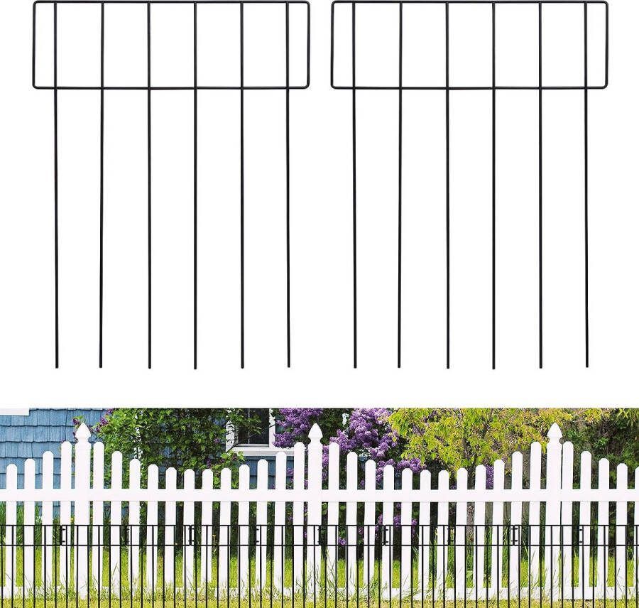 10 stuks dierenbarrière hek 17(H) x 12'(L) geen graven decoratief tuinhek roestvrij metaaldraad tuinhek hond konijn grondspikes buitenverdediging