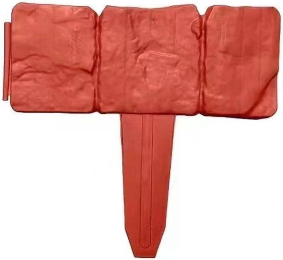 10 stuks gazonrand kunststof bloembedrand tuinhek perkhek palissade voor bloemen decoratief (rood)