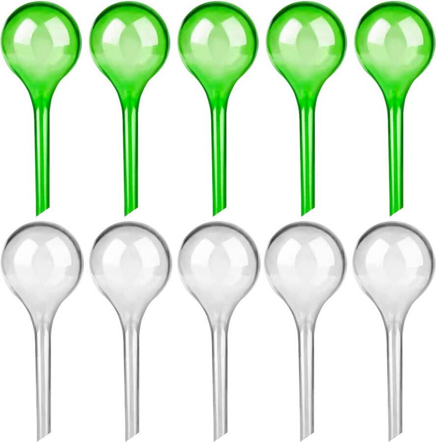 10 stuks irrigatieballen voor planten automatisch irrigatiesysteem voor planten geschikt voor planten irrigatie voor binnen en buiten (groen en transparant)