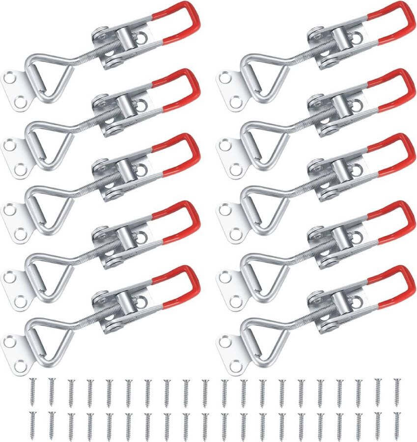 10 stuks knevelsluiting + 40 stuks schroeven kistsluiting spansluiting hoekbevestiging laadcapaciteit deursluiting hoeksluiting hefboomspanner sluiting knoop knevelsluiting