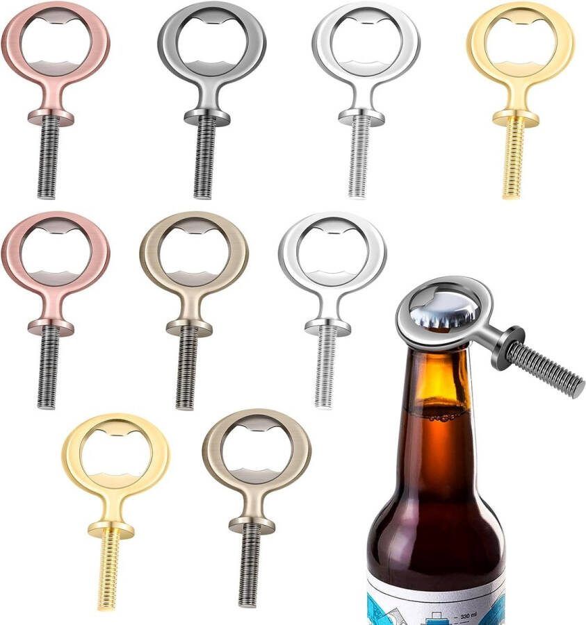 10 stuks metalen flessenopener onbewerkte roestvrijstalen flessenopener inzetstukken set met schroefdraad bierbrander hardware