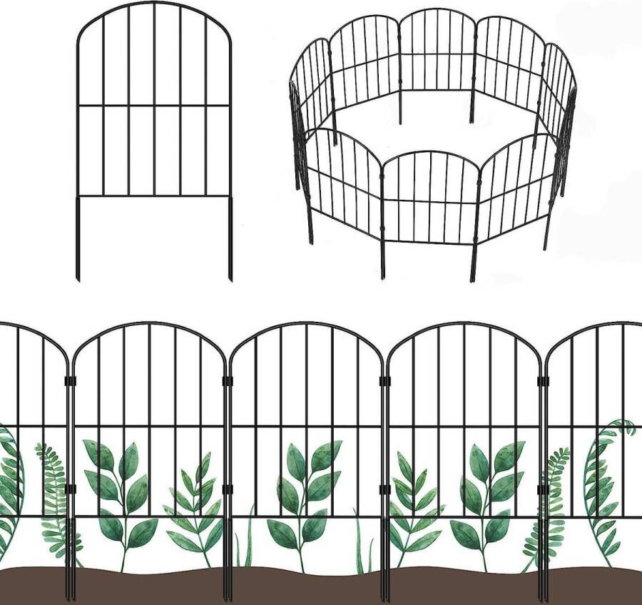10 stuks metalen tuinhekken vijverhek voor honden omheining voor huisdieren voor tuin binnenplaats en bloembed 330 x 61 cm