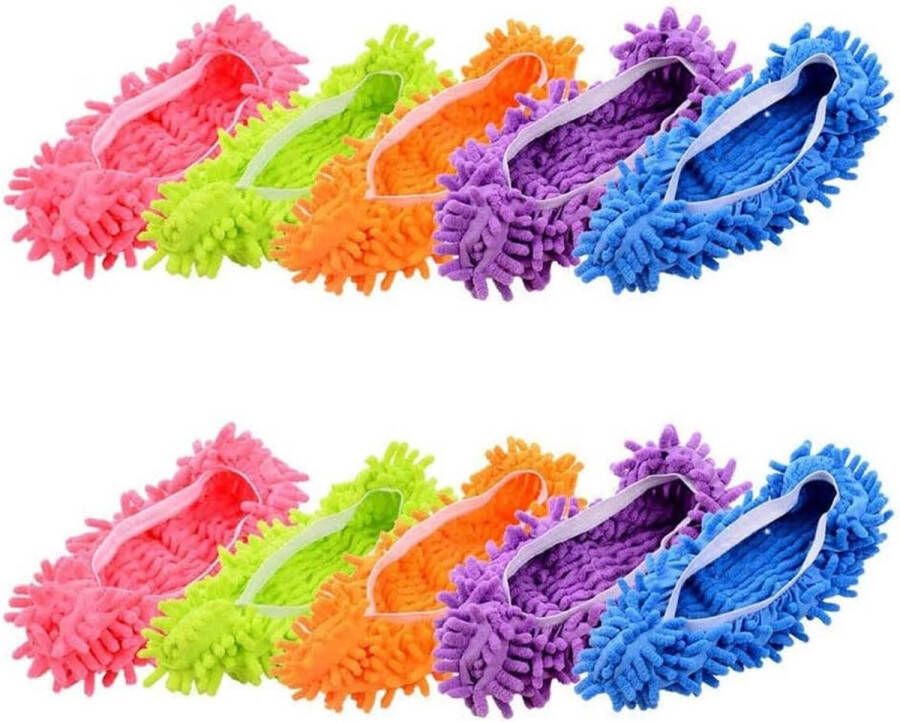 10 Stuks Mop Slippers Microfiber Vloerreiniger Multifunctionele Schoonmaak Schoenovertrekken Stofdoek Huisreiniging voor Mannen Vrouwen Badkamer