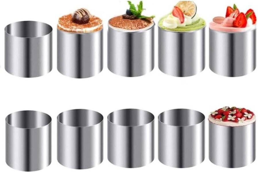 10 stuks roestvrijstalen mousse ringen ronde koekjessnijders voor cakevorm keuken bakken gebak gereedschap Cake ring