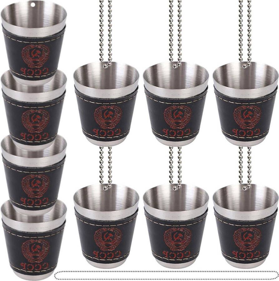 10 Stuks Shotglazen Roestvrij Staal Borrelglazen 30ml Ketting Metalen Bekers Party Decoratie Accessoires