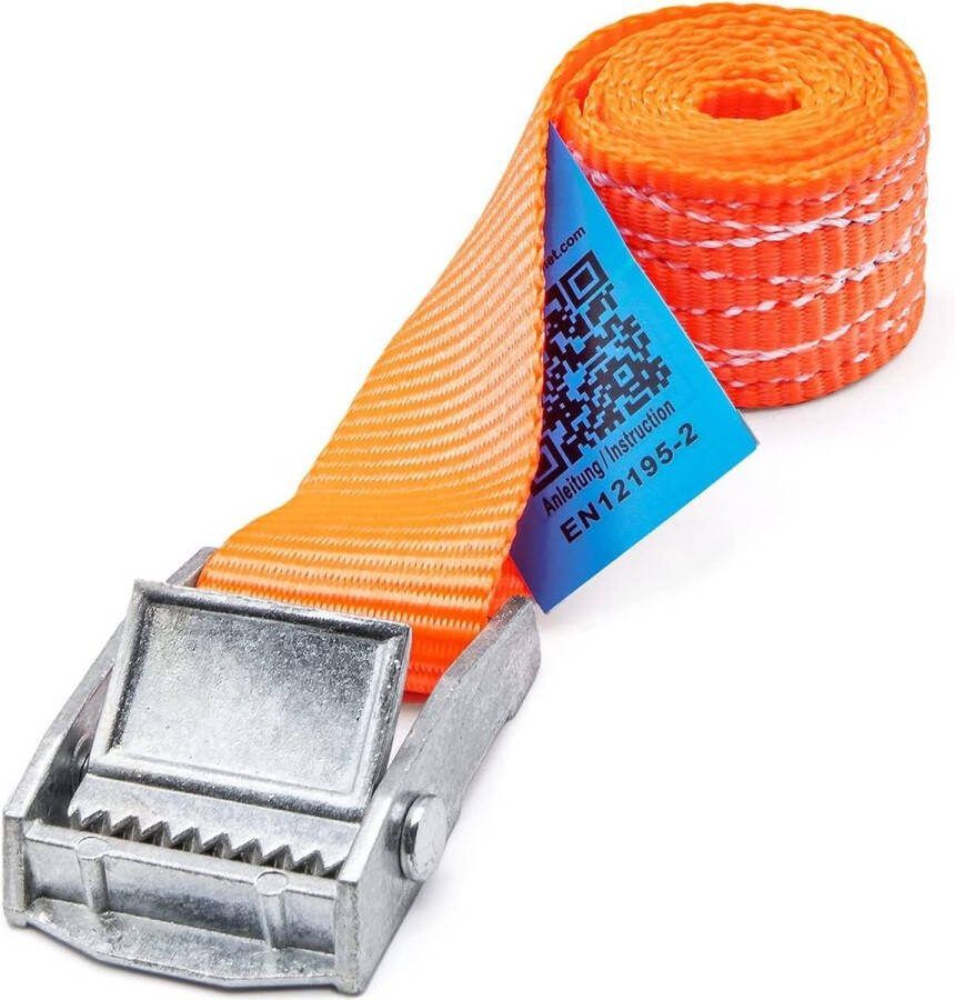 10 stuks spanband 250 kg 0 5m klemslot 25 mm uit één stuk