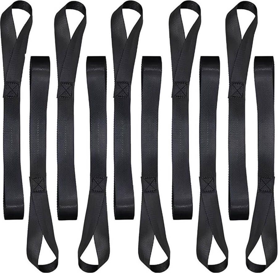 10 stuks spanbanden sjorbanden lussen en sjorriemen 46 sjorriemen korte riemen met lus nylon zwart voor fiets motorfiets transport 46 x 2 5 cm