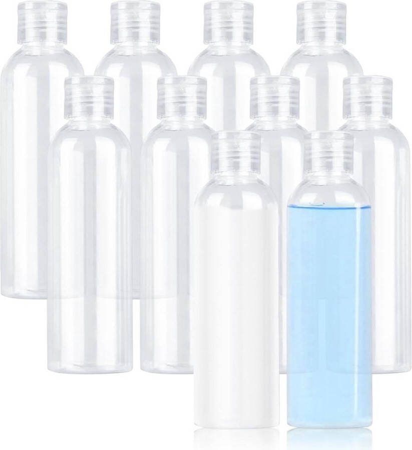 10 stuks transparante reisflessen om te vullen 100 ml flessen voor vliegtuig reizen plastic fles cosmeticaflessensets lotion shampoo reisflesjes handbagage