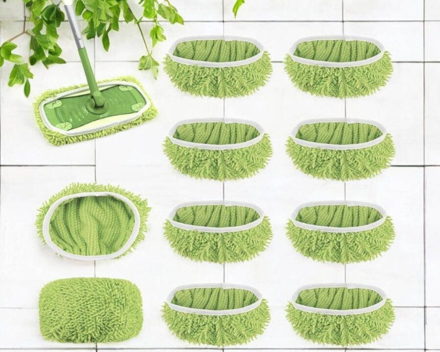 10 stuks voor Swiffer vloerdoeken microvezelset 25 4 x 11 5 cm herbruikbaar voor Swiffer Sweeper Mop vloerwisser nat en droog dweilmop overtrek voor het reinigen van harde vloeren houten