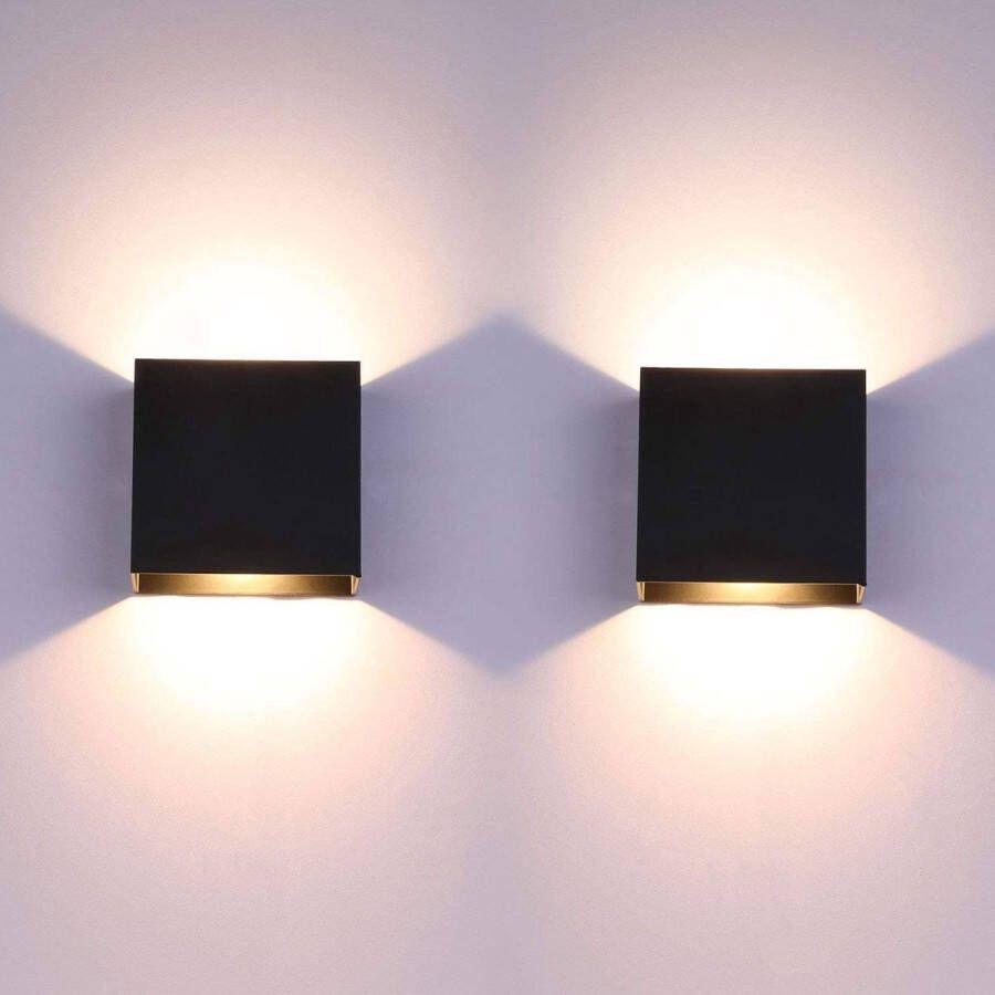 10 W led-wandlamp aluminium wandlamp up down 3 helderheidsniveaus dimbaar moderne wandverlichting woonkamer slaapkamer zwart warmwit