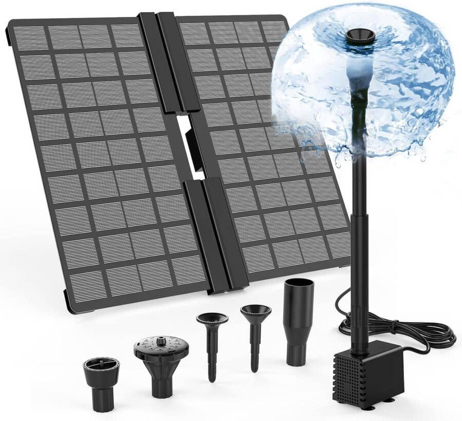10 W opvouwbare Solar waterfontein met verstelbare standaard 4 fontein stijlen voor tuin vijver en DIY waterspel