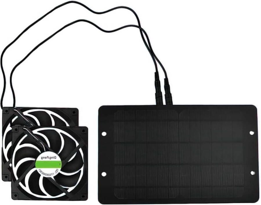 10 W zonnepaneelventilator weerbestendig met DC 12 V dubbele ventilator voor kleine kippenhokken kassen schuren dierenhuizen raamtrekker