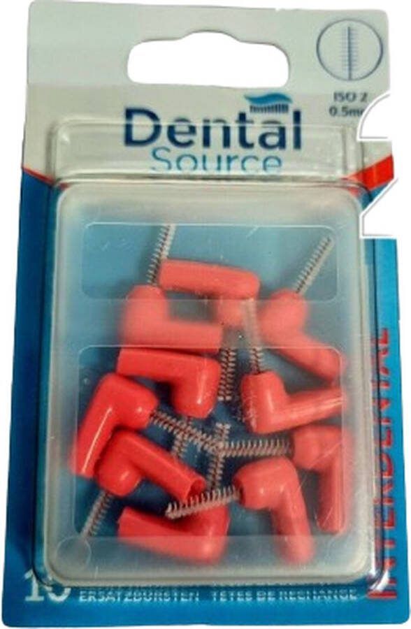 10 x Dental Source Interdental Opzetborstels Refill Heads ISO 2 0.5 mm Verwijdert tandplek op moeilijk te bereiken plekken Tandplakverwijderaar Ersatzbürsten Mondverzorging Tandenstoker Mondhygiëne