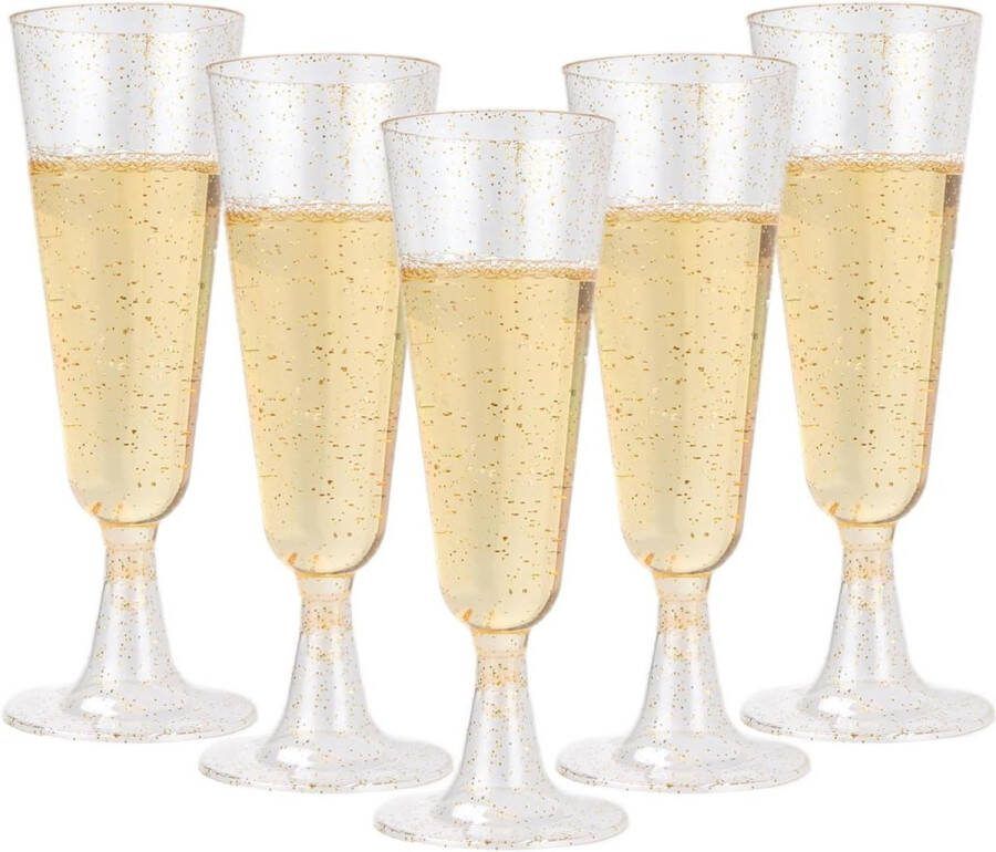 100 champagneglazen 160 ml BPA-vrij herbruikbaar transparant voordelige stapelbare glazen voor champagne bruiloften en verjaardagen