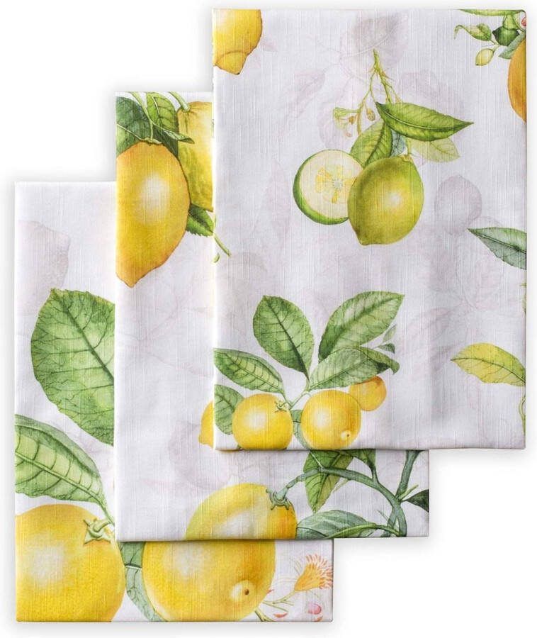100% katoenen keukendoek 50cm x 70cm Pasen Tafelvaatdoeken Schoonmaken Dineren Buffetfeesten Bruiloft Limoncello Lente Zomer Set van 3