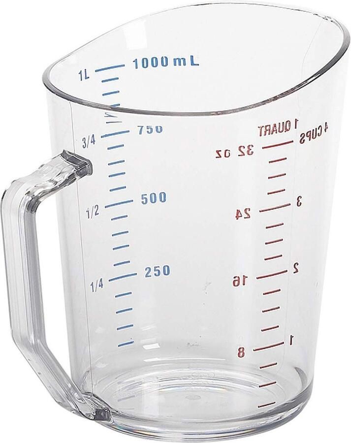 1.00 Ltr Maatbeker 100MCCW-135 Clear Transparant BPA-vrij