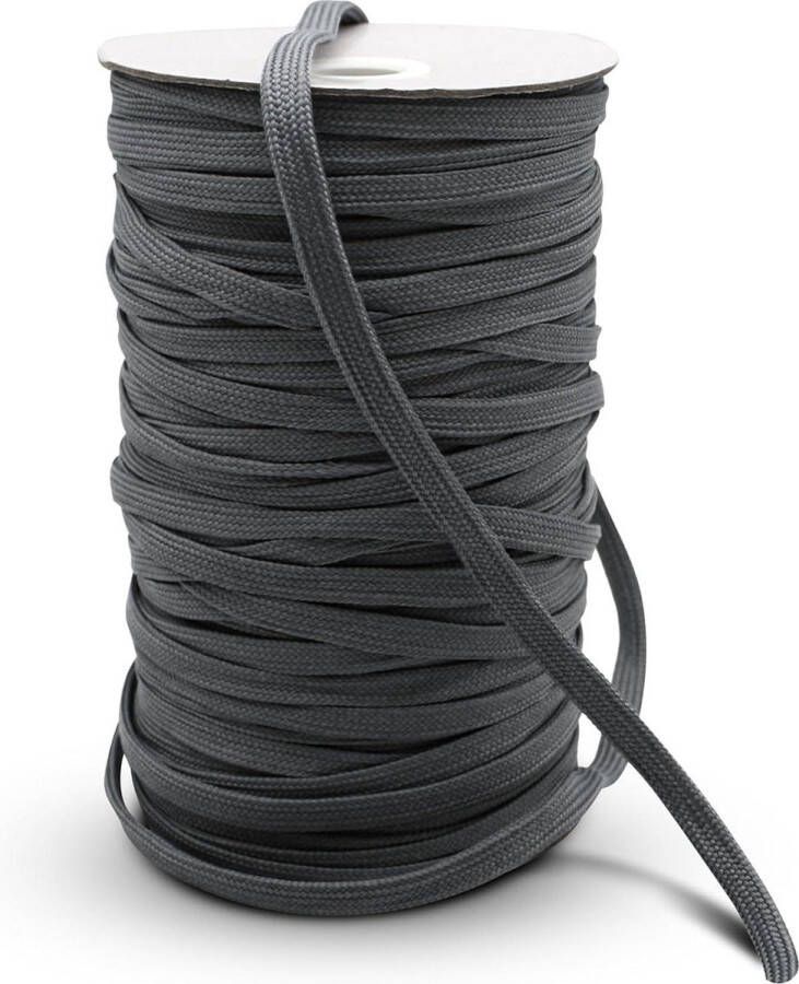 100 m grijze platte polyester veters 9 mm breedte voor sportschoenen paracord touw armbanden laarzen