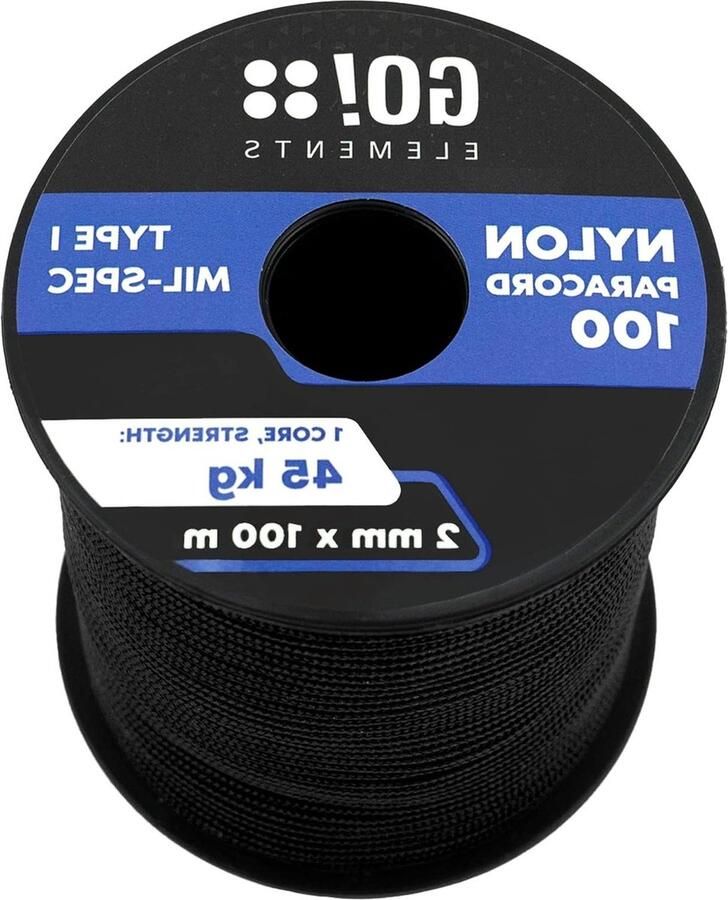 100 m paracord 2 mm touw van scheurbestendig nylon koord survival koord tot 45 kg universeel touw zwart