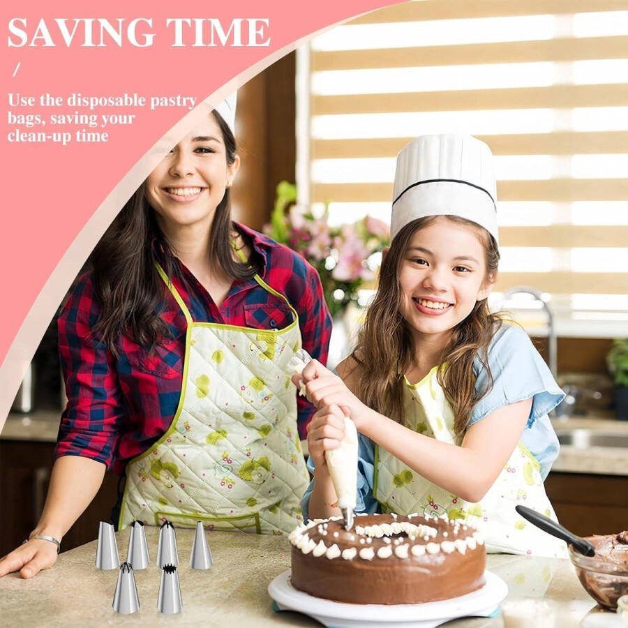 100 spuitzakken 6 spuitmonden taartkoppeling professioneel decoreren van gebak en cupcakes spuitzakken wegwerp