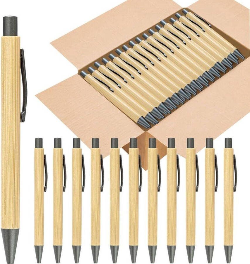 100 stuks bamboestiften met gravure balpen geschenkstift hoge kwaliteit