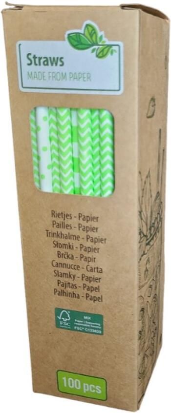 100 stuks biologische milieuvriendelijke papieren rietjes voor een duurzaam feest ideaal voor bruiloften picknicks en meer!
