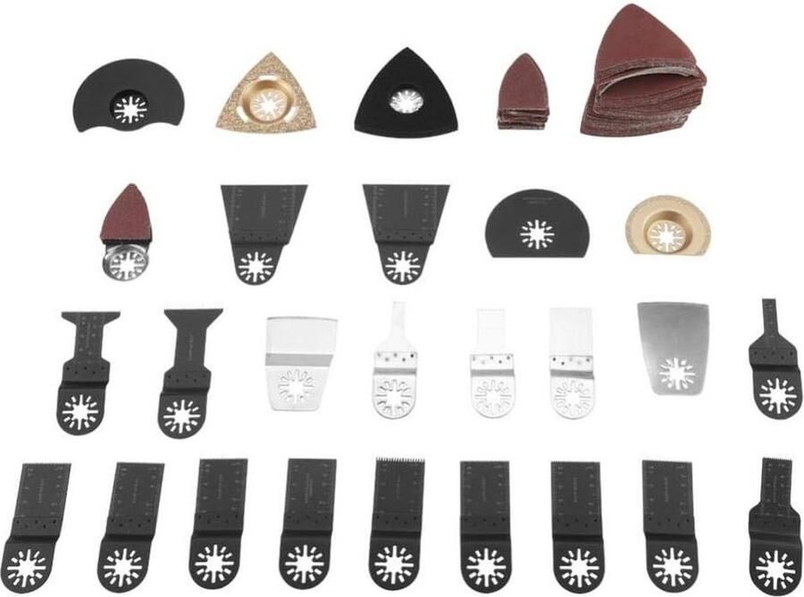 100 stuks gemengde messen Fast Fit voor oscillerende multifunctionele gereedschappen elektrisch gereedschap Multimaster Bosch Makita Pastel Einhell