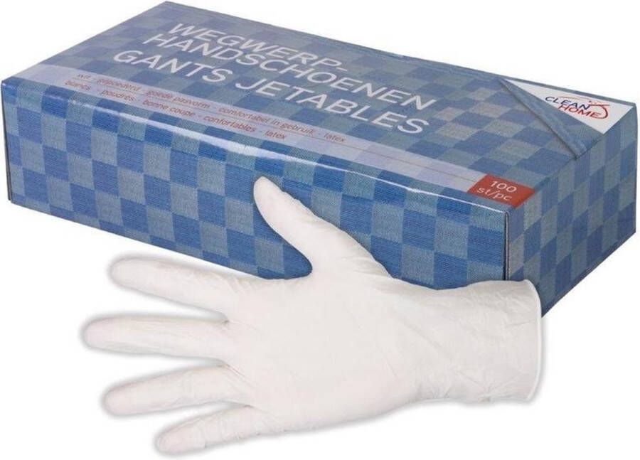 Merkloos Schoonmaak Latex Wegwerphandschoenen 100 Stuks Schoonmaakhandschoenen