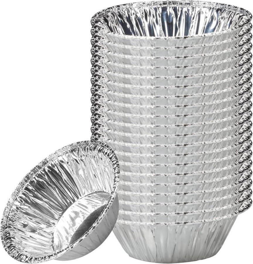 100 stuks taartfolie bakplaat premium aluminiumfolie trays voor eiertaart cake fruittaart kleine taart bakken Hong Kong stijl Taartsnijder