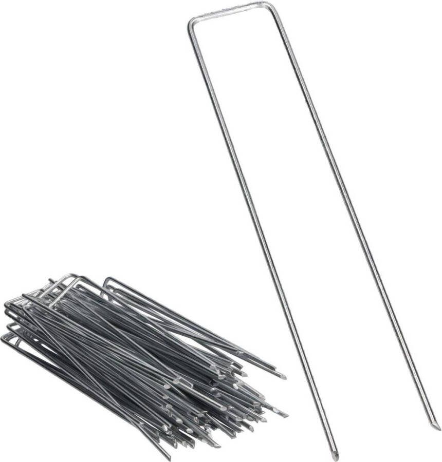 100 stuks verzinkt anti-roest-grondankers 200 x 30 mm Ø 3 mm voor worteldoek netten grondzeilen draadgaas