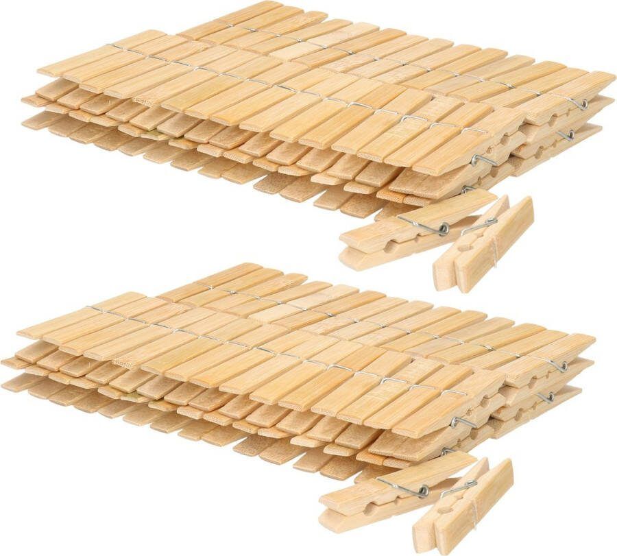 1000 houten wasknijpers Bamboe Hout Zeer Stevig Groot