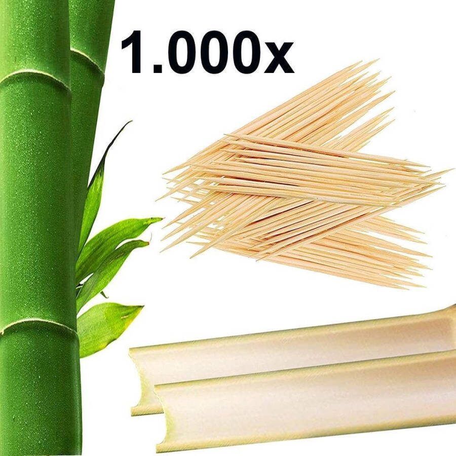 Kesper 1.000 Stuks FSC Berken houten Tandenstokers Dubbelzijdige Tandenstokers hout Tandestoker Dun 65 MM Voordeelverpakking