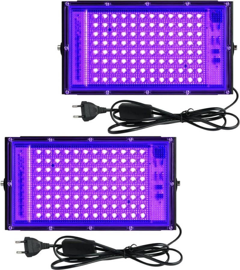 100W UV-zwartlichtspot 2 stuks krachtig UV-licht voor feest bar fluorescerend licht Halloween aquarium