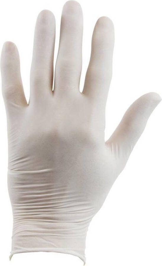 100x Latex wegwerphandschoenen maat Medium Anti bacterien anti-bacterieel handschoenen