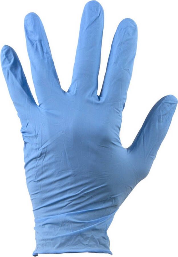 100x Nitril wegwerphandschoenen maat Extra large XL blauw Anti bacterien anti-bacterieel handschoenen