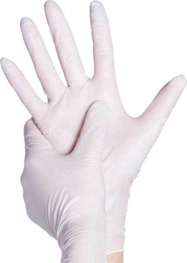 100x Wegwerp Handschoenen Nitrile Wit Powder Free Latex free Maat M