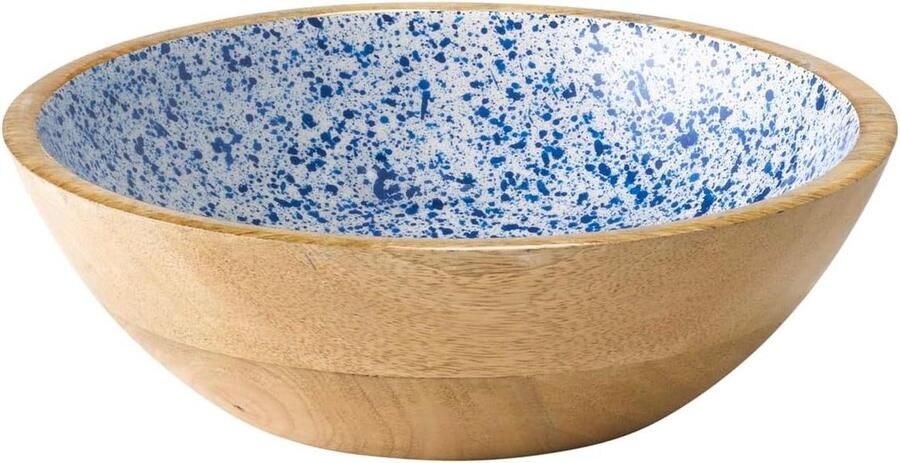 1051 kom van mangohout met epoxyharscoating Ø 24 cm 11 liter fruitschaal slakom friut basket