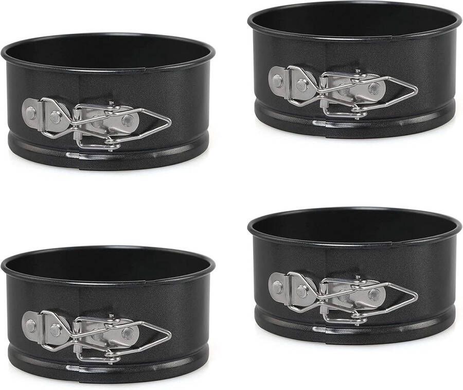 105cm Mini taartvormpjes ronde set met afneembare bodem antiaanbaklaag voor cheesecakes 4 stuks Springvorm