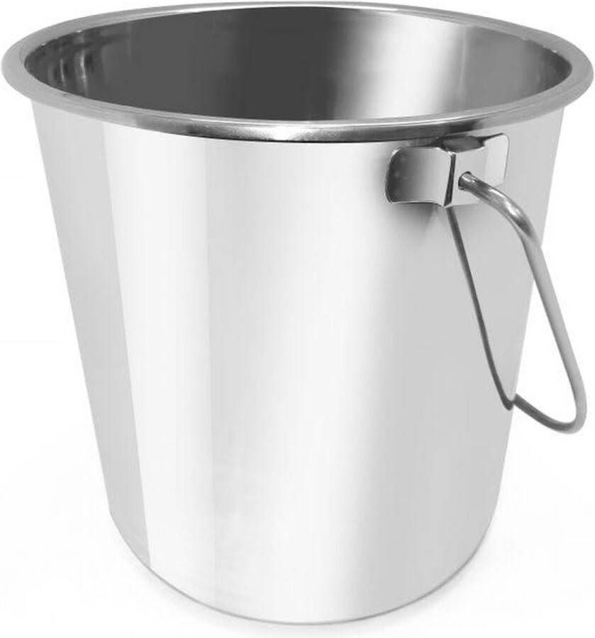 10L 278x-H-235mm Roestvast Stalen Emmer Keukenemmer Voeremmer met Handvat