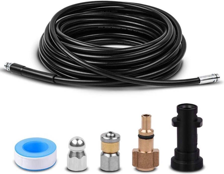 10M Hogedrukreiniger Afvoerpijp Slang Reinigingsset Jet Nozzle Roterende Jet Nozzle Karcher LAVOR Huishoudelijk Gebruik