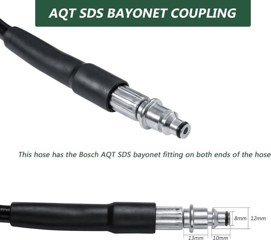 10M Hogedrukreiniger Vervangingsslang voor Bosch AQT-serie binnenlandse Bosch Aquatak Click Type Plug Quick Connect SDS-fittingen verlenging waterschone pijp Water Replacement Hose