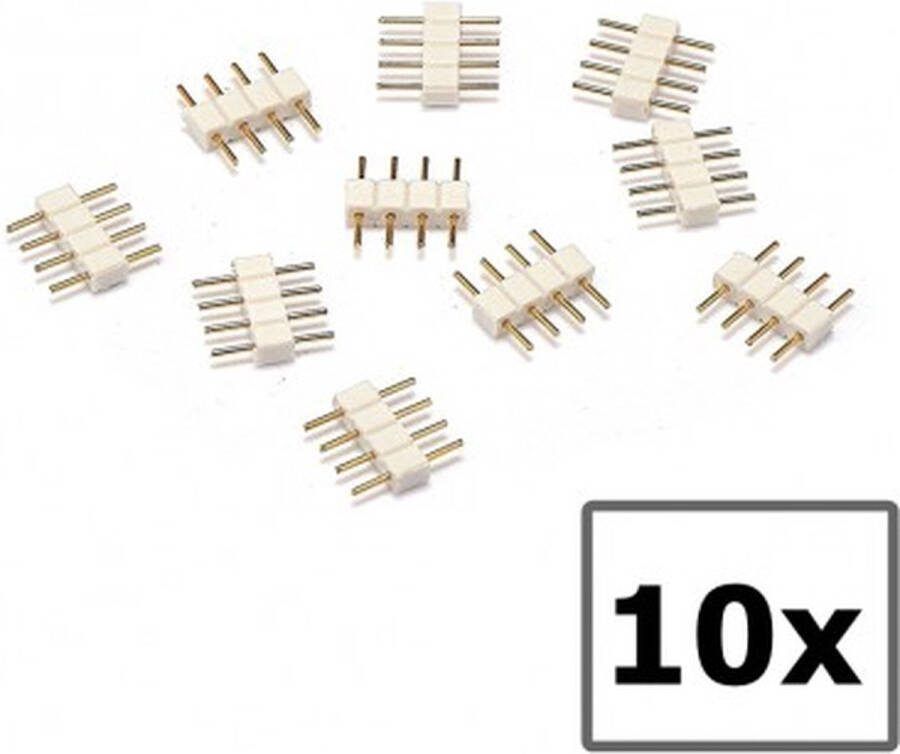 10mm 4pin Male-Male RGB LED Strip Connector 10 Stuks