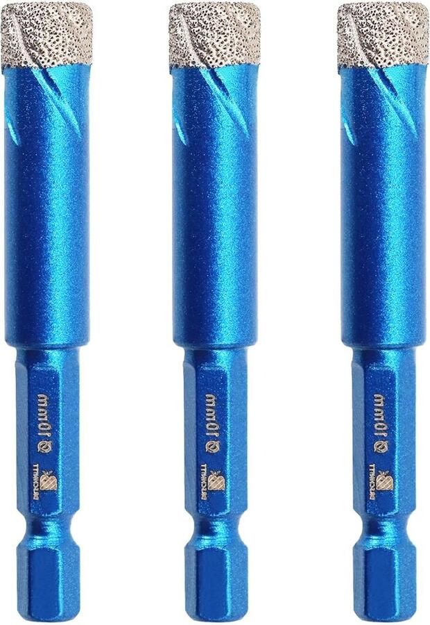 10mm Diamantboor 3 stks pak voor Porselein Tegel Hex Schacht Droog Boren