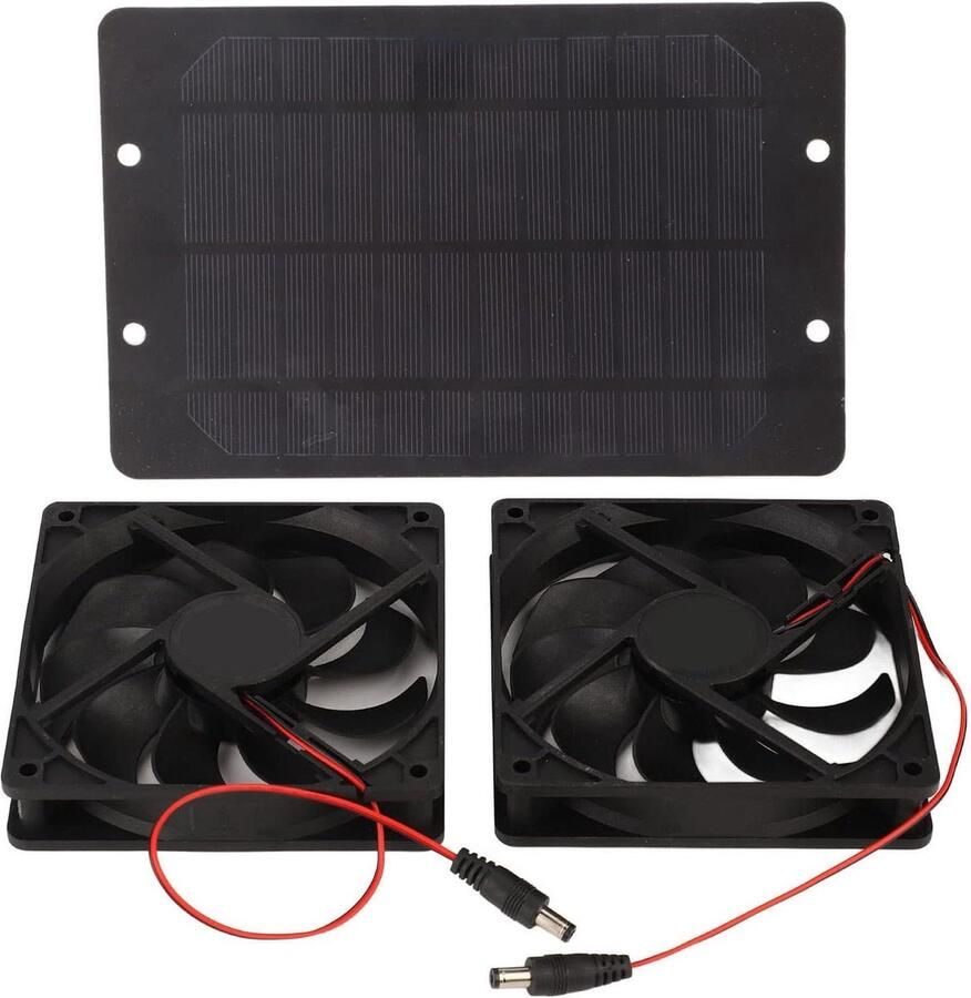 10W 12V 2A Draagbare Solar Dual Extractor Fan Zonnepaneel Aangedreven Koelventilator voor Kleine Kippenhokken Kassen Schuren Dierenhuizen Zolder