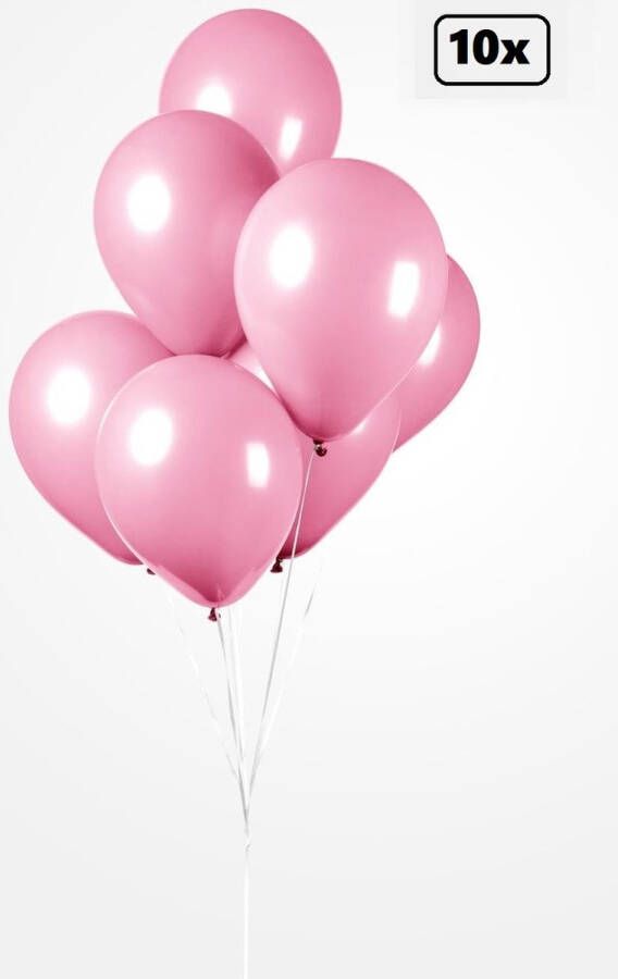 10x Ballon roze 30cm Barbie Festival feest party verjaardag landen helium lucht thema