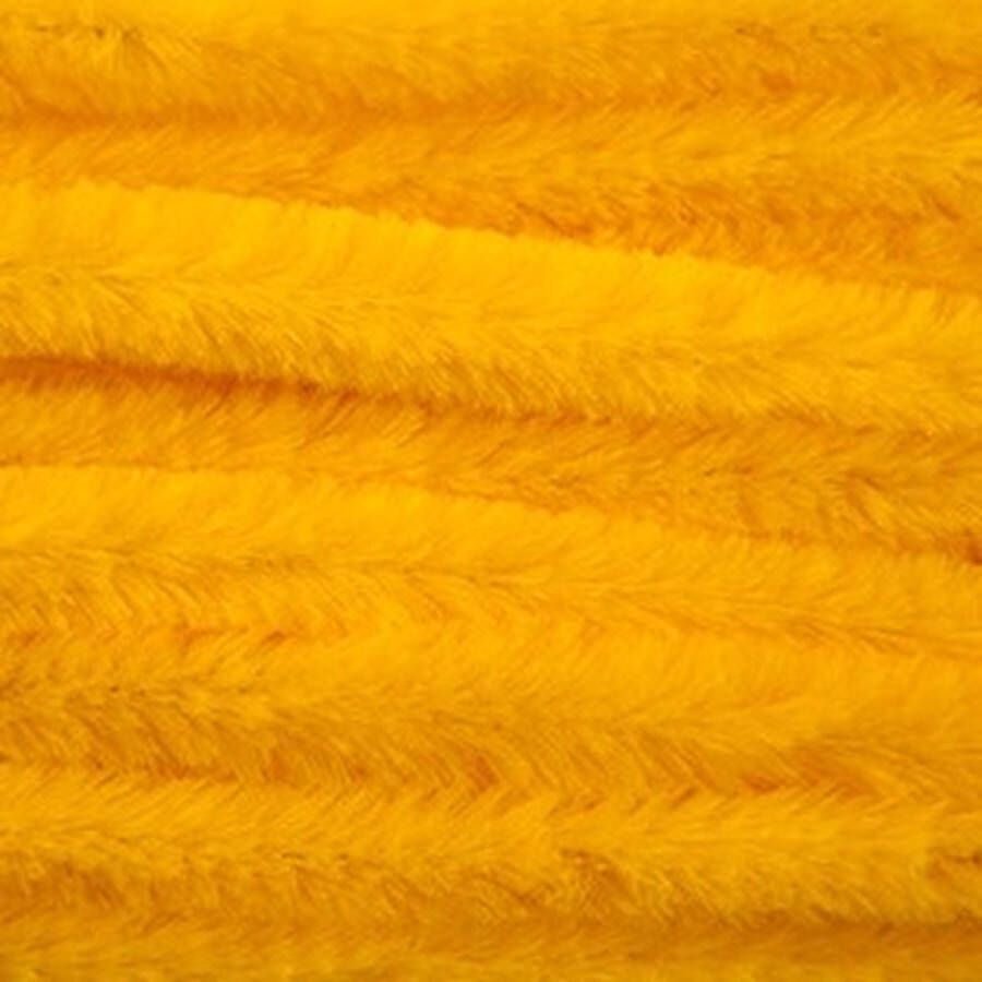 10x Geel chenille draad 14 mm x 50 cm Buigbaar draad Pluche chenillegaren chenilledraden Hobbymateriaal om mee te knutselen