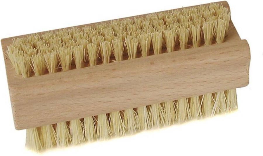 Merkloos 10x Tweezijdige houten nagelborstel met harde- en zachte vezels 9 3 x 3 6 cm Nagelborstels