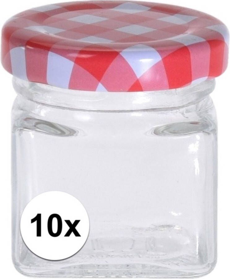 Merkloos 10x Jam potje met draaideksel 50 ml Weckpotten