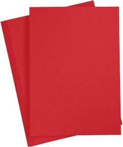 10x Rode kartonnen vel A4 Hobbypapier Knutselmaterialen