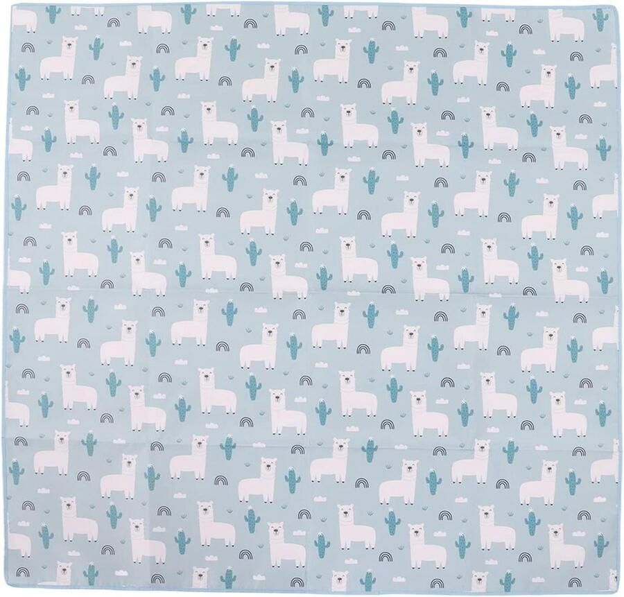Speelmat 110x110cm Blauwe Polyestervezel Gewatteerde Opvouwbare Speelmat Peuterbescherming Speelkruipmat