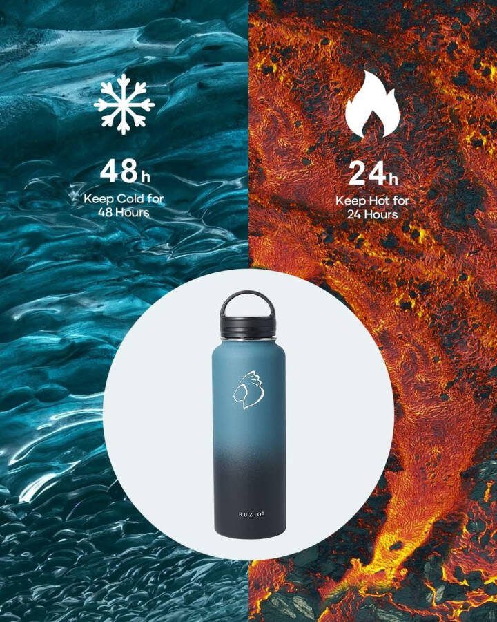 1180 ml roestvrij stalen geïsoleerde waterfles met rietjesdekels kantine metalen thermomok Hydro Cup Jug dubbele vacuüm warm en koud waterflessen met draagtas lichtpaars